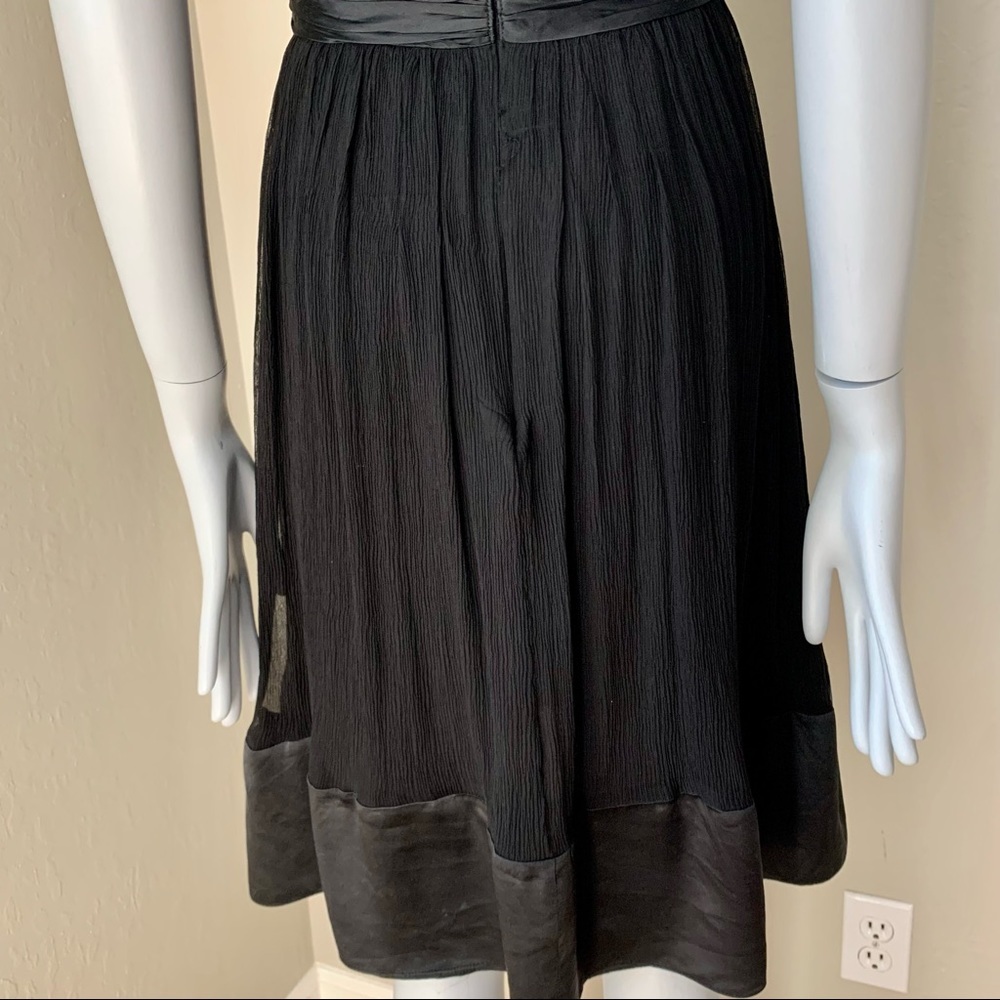 MAGGY LONDON Silk Halter Fit & Flare Midi Dress Black LBD Party Size 6P - Picture 12 of 16